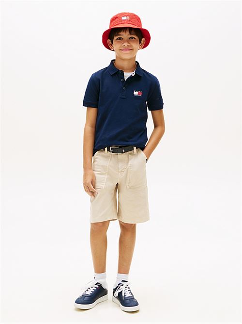 wavy flag polo ithica placket ss TOMMY HILFIGER | KB0KB10227TC1G